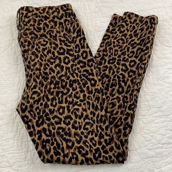 J.Crew 9" High Rise Skinny Leopard Print Jeans size 26 - Picture 6 of 10